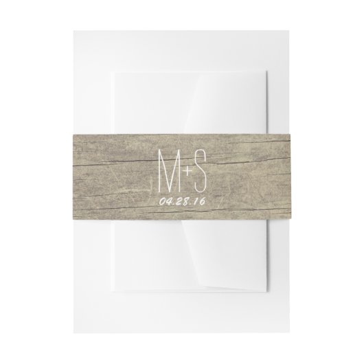 Bandeau De Faire-part Mariage en bois rustique (Devant example)
