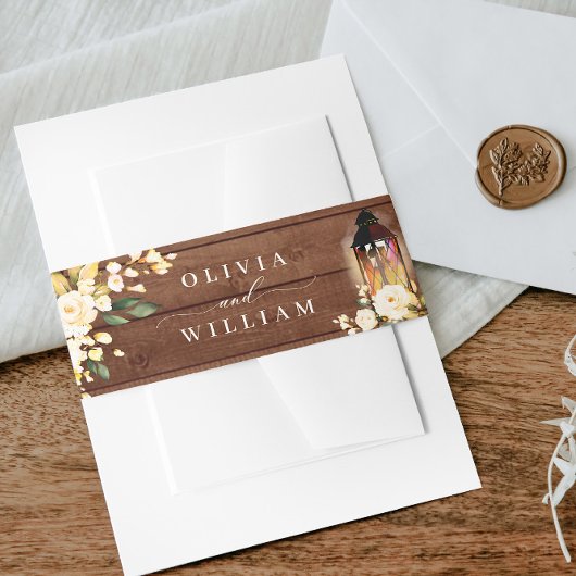 Bandeau De Faire-part Mariage en bois rustique Rose