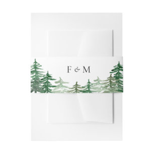 Bandeau De Faire-part Mariage en forêt enchantée aquarelle