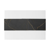 Bandeau De Faire-part Mariage en marbre noir doré (Dos exemple)