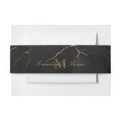 Bandeau De Faire-part Mariage en marbre noir doré (Devant Example)