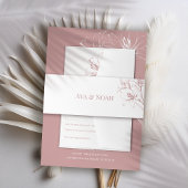 Bandeau De Faire-part Mariage en plan rose Lily