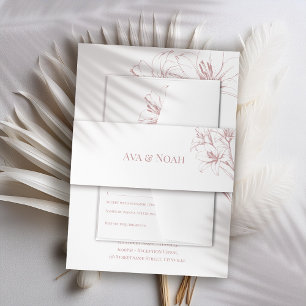 Bandeau De Faire-part Mariage en plan rose Lily