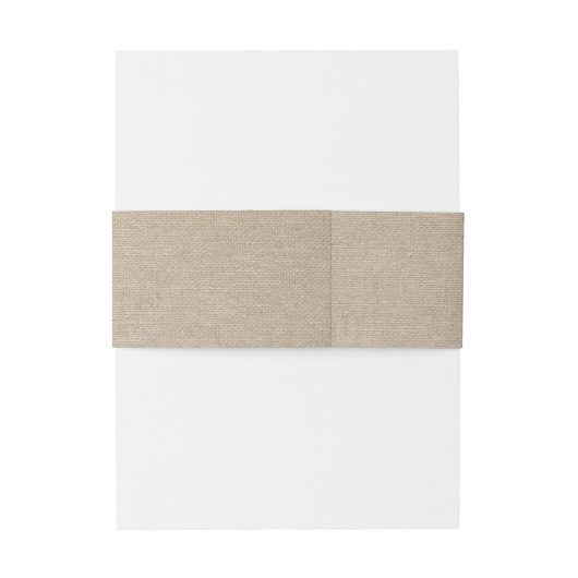 Bandeau De Faire-part Mariage en toile lin Monogramme initial (Dos Example)