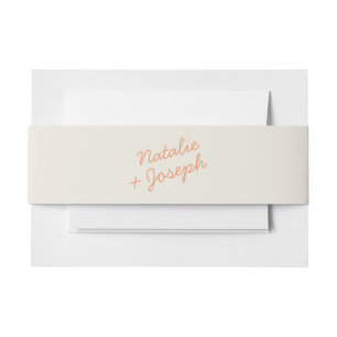 Bandeau De Faire-part Mariage Été Moderne Corail Crème Fantaisiste