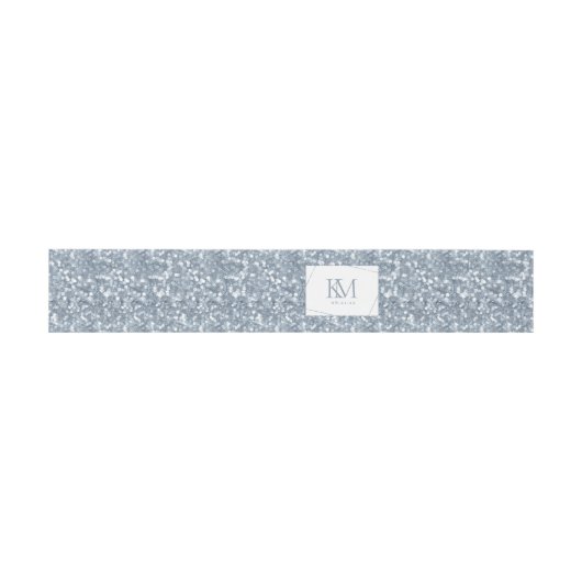 Bandeau De Faire-part Mariage étincelant Dusty Blue ID889 (Plat)