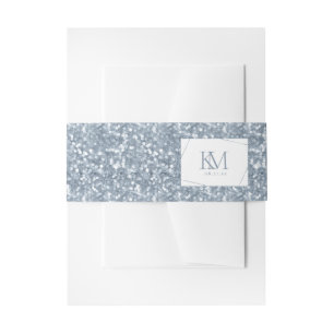 Bandeau De Faire-part Mariage étincelant Dusty Blue ID889