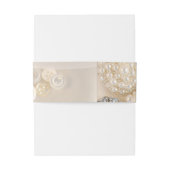 Bandeau De Faire-part Mariage Faux White Pearl and Diamond Buttons (Dos Example)