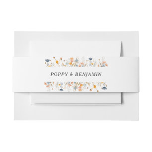 Bandeau De Faire-part Mariage Fleur de Champ Floral Délicat