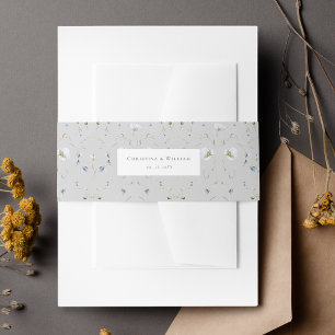 Bandeau De Faire-part Mariage Fleur sauvage d'hiver Gray Elegant