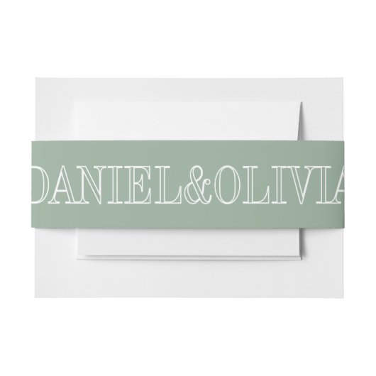 Bandeau De Faire-part Mariage Fleur sauvage élégant Charm Green (Devant Example)