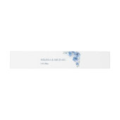 Bandeau De Faire-part Mariage Fleurs Aquarelle Bleue (Plat)