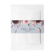 Mariage Fleurs Bleu Poussiéreux et Bourguignon Rom