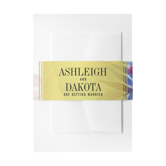 Bandeau De Faire-part Mariage | Fleurs d'aquarelle tropicale (Devant example)