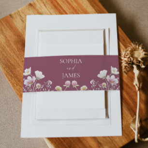 Bandeau De Faire-part Mariage Fleurs Florales Élégantes de Fleur Sauvage