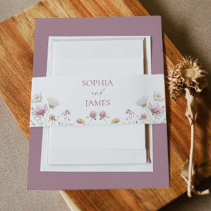 Bandeau De Faire-part Mariage Fleurs Florales Élégantes de Fleur Sauvage