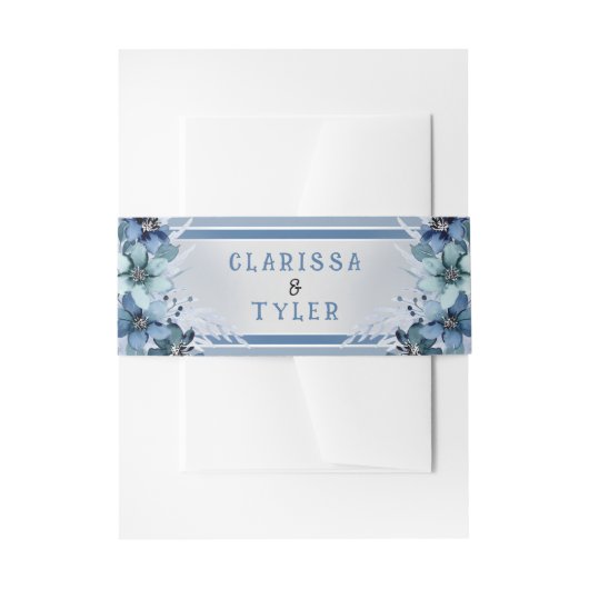 Bandeau De Faire-part Mariage Floral Bleu (Devant example)