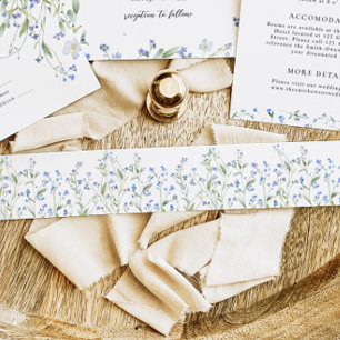 Bandeau De Faire-part Mariage Floral Bleu