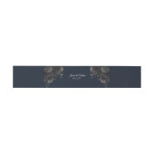 Bandeau De Faire-part Mariage floral bleu bleu marine (Plat)