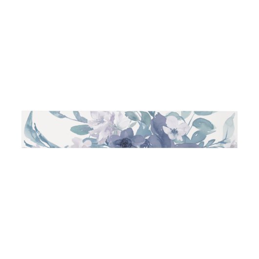 Bandeau De Faire-part Mariage floral bleu chic (Plat)