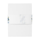 Bandeau De Faire-part Mariage floral bleu foncé moderne (Dos Example)