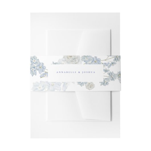 Bandeau De Faire-part Mariage Floral bleu français (Devant example)