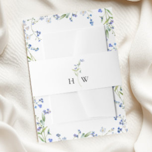 Bandeau De Faire-part Mariage floral bleu minimal