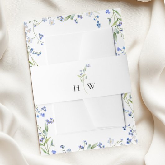 Bandeau De Faire-part Mariage floral bleu minimal