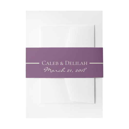 Bandeau De Faire-part Mariage floral bleu profond violet Moody Twilight (Devant example)