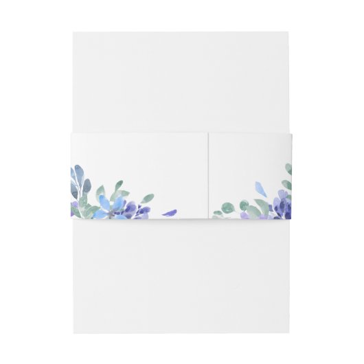 Bandeau De Faire-part Mariage floral bleu tropical (Dos Example)