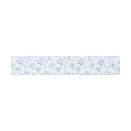 Bandeau De Faire-part Mariage floral classique en porcelaine bleue (Plat)