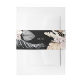 Bandeau De Faire-part Mariage floral de la jungle tropicale noire Pampas (Devant example)