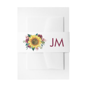 Bandeau De Faire-part Mariage floral de tournesol rustique