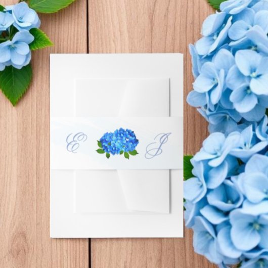 Bandeau De Faire-part Mariage Floral Hydrangea Bleu