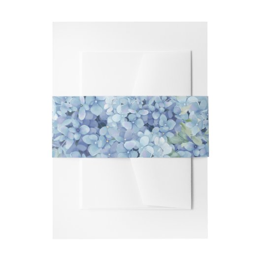 Bandeau De Faire-part Mariage Floral Hydrangea Bleue (Devant example)