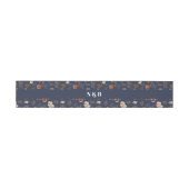 Bandeau De Faire-part Mariage floral Monogram Blue Rust (Plat)