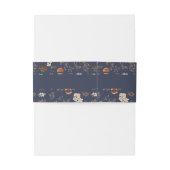 Bandeau De Faire-part Mariage floral Monogram Blue Rust (Dos Example)