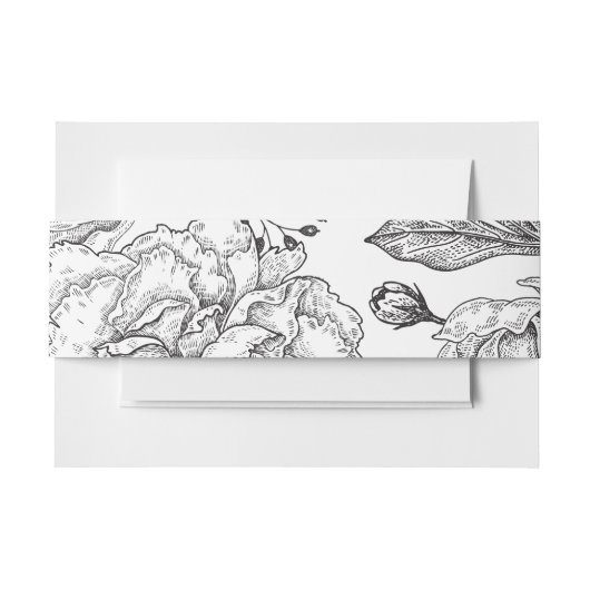 Bandeau De Faire-part Mariage floral noir élégant (Devant Example)