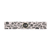 Bandeau De Faire-part Mariage floral noir rose vif (Plat)
