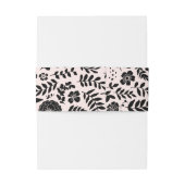 Bandeau De Faire-part Mariage floral noir rose vif (Dos Example)