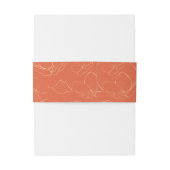 Bandeau De Faire-part Mariage floral or moderne orange solide (Dos Example)