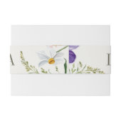 Bandeau De Faire-part Mariage floral pourpre et crème (Dos exemple)