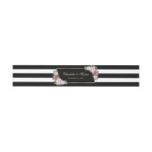 Bandeau De Faire-part Mariage floral rose noir bleu or (Plat)