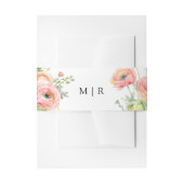 Bandeau De Faire-part Mariage floral rose pâle (Devant example)