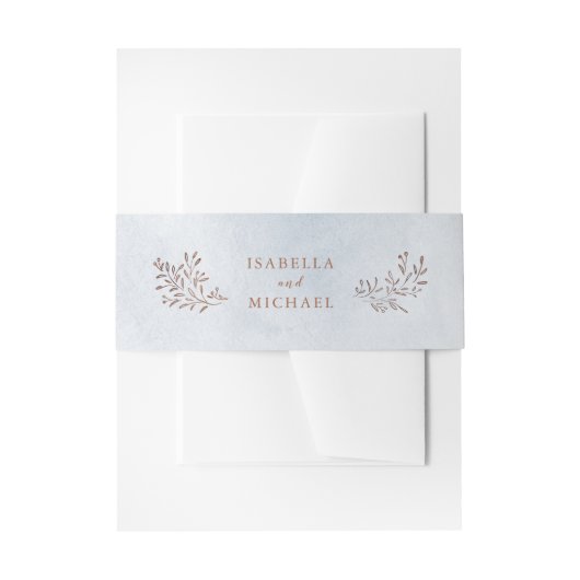 Bandeau De Faire-part Mariage floral rustique bleu roux (Devant example)