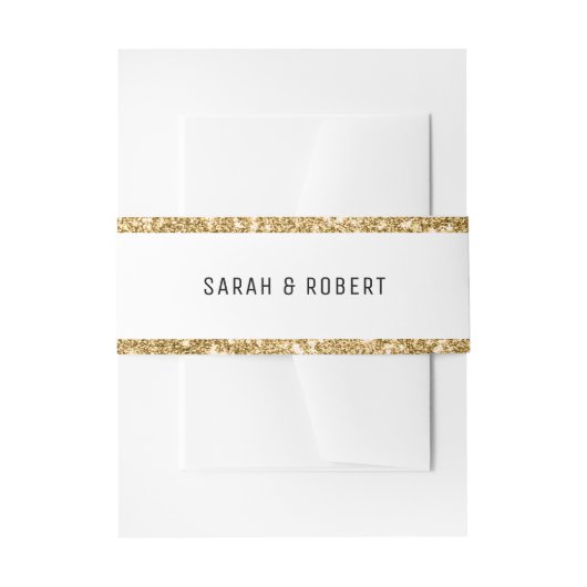 Bandeau De Faire-part Mariage frontière Parties scintillant blanche et o (Devant example)