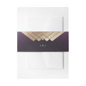 Bandeau De Faire-part Mariage Gatsby d'or violet géométrique (Devant example)