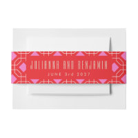 Mariage géométrique moderne rouge et rose du milie