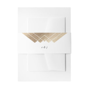 Bandeau De Faire-part Mariage géométrique White Gold Gatsby
