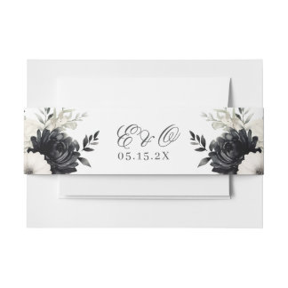Bandeau De Faire-part Mariage gothique noir et blanc Dark Boho